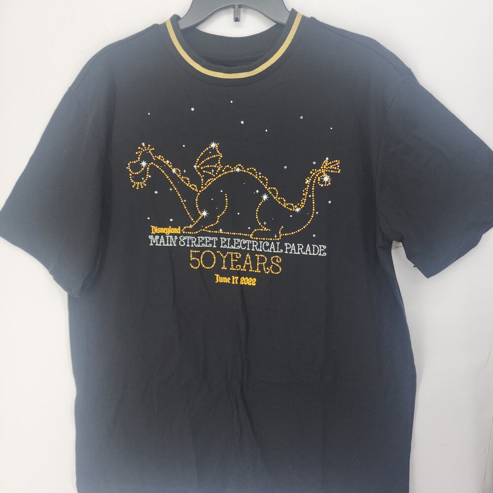 Disneyland Main Street Electrical Parade 50 Years Rhinestone T-Shirt Navy L